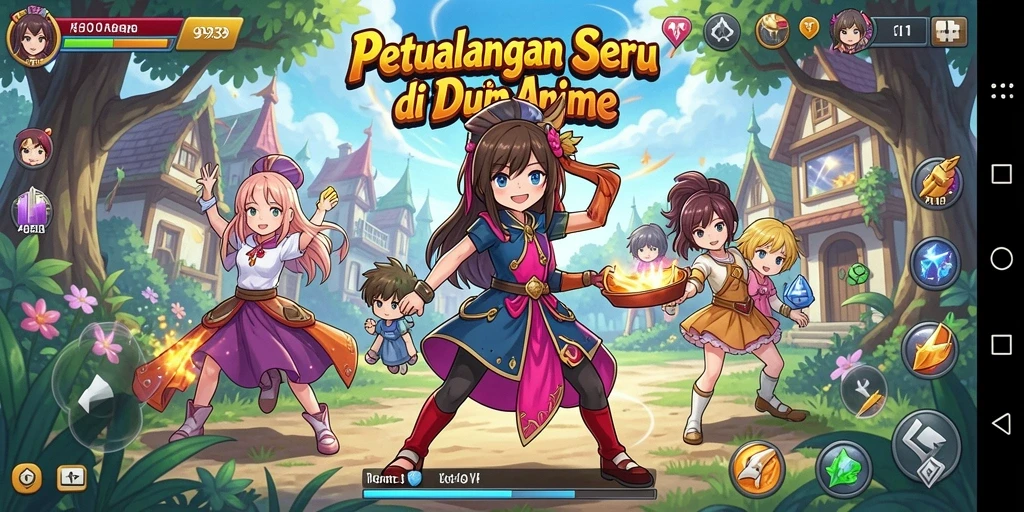 Tampilan gameplay 9939 yang seru dan memukau dengan karakter Anime.