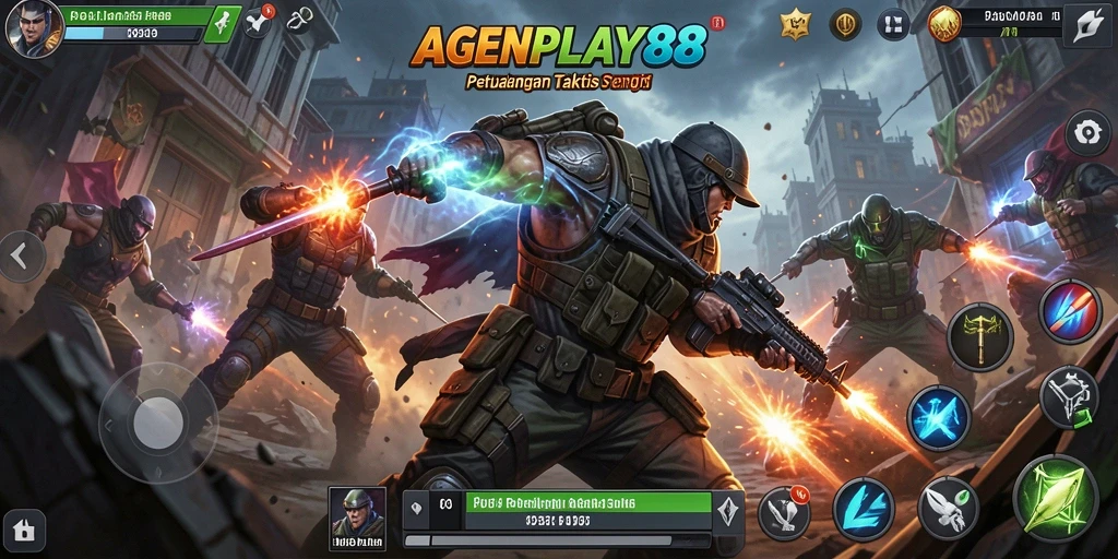 Tangkapan layar AGENPLAY88 menampilkan pertarungan epik antar karakter.