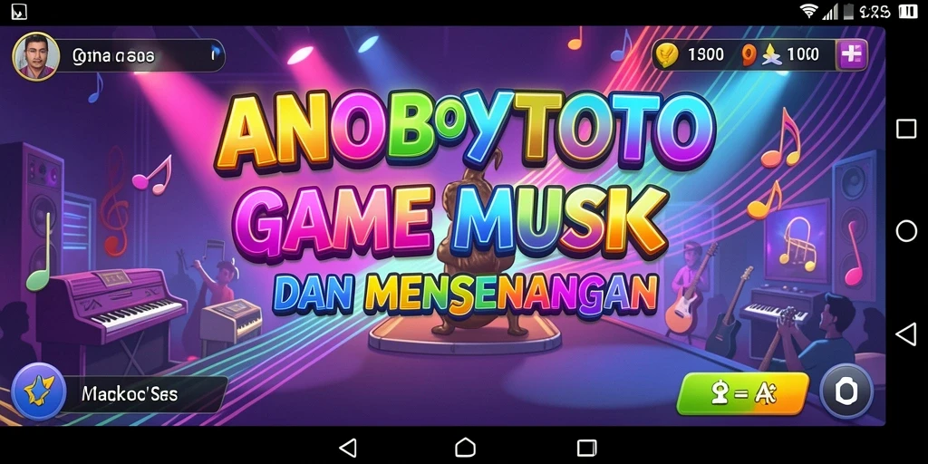 Screenshot gameplay ANOBOYTOTO dengan pemain yang menikmati musik.