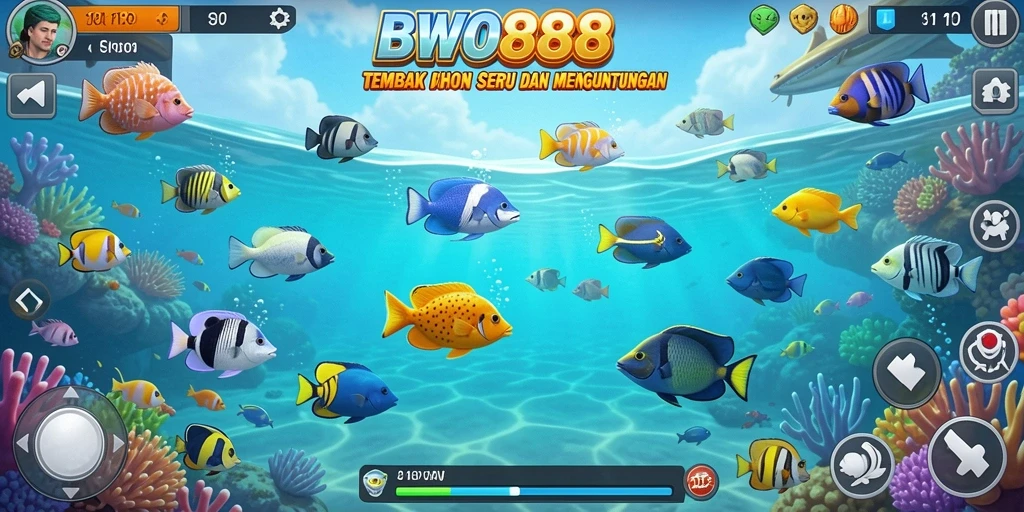 Tampilan gameplay BWO888 yang seru dalam menembak ikan.