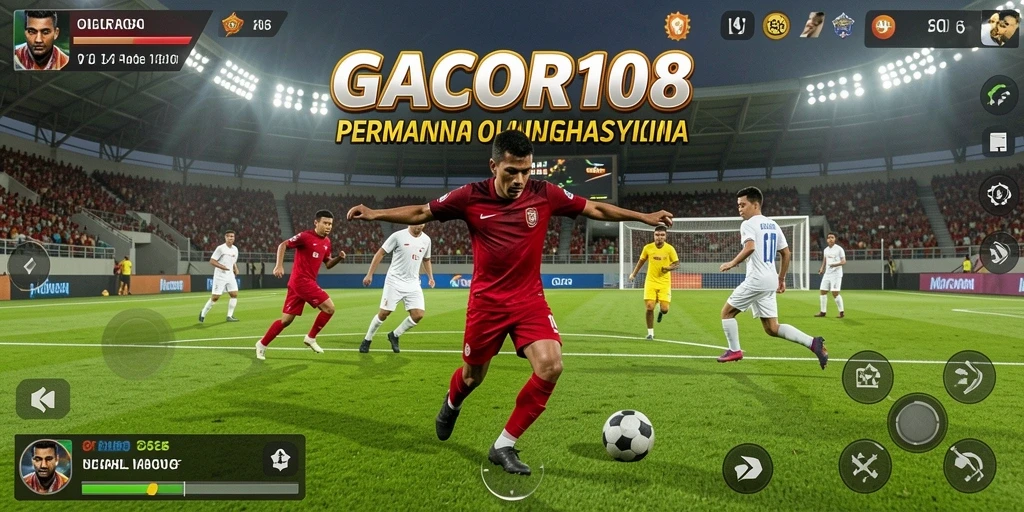 Screenshot GACOR108 menampilkan aksi intens dalam permainan olahraga.
