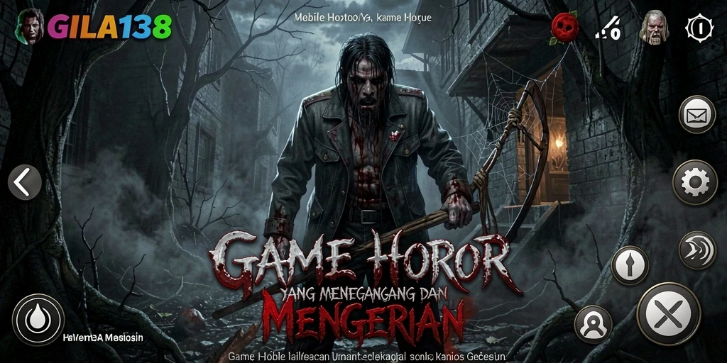 Tangkapan layar utama GILA138 yang menunjukkan suasana menakutkan dan gameplay horor.