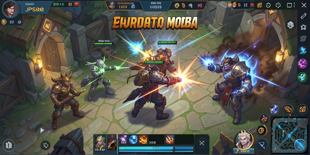 Tampilan gameplay seru dari JPS88 dalam pertempuran MOBA.