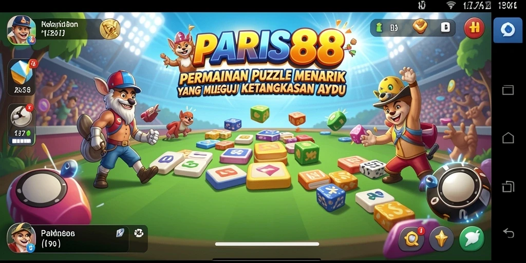Screenshot gameplay menampilkan tantangan puzzle seru di PARIS88.
