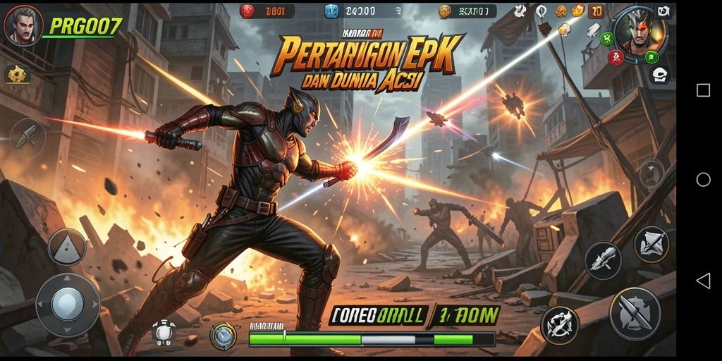 Screenshot utama PRG007 menampilkan pertarungan seru dengan grafis yang memukau.