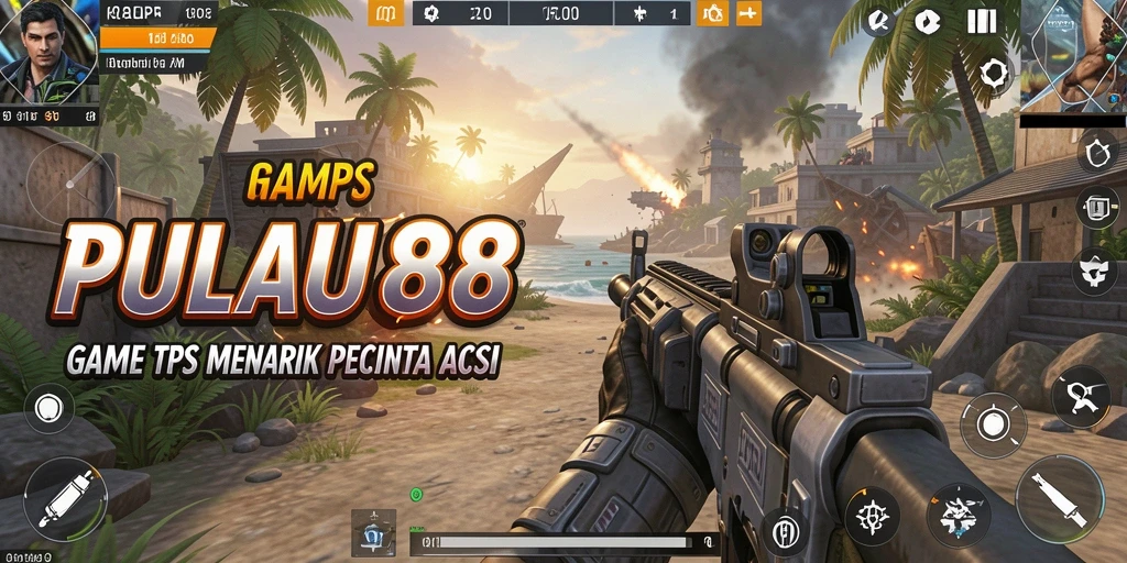 Screenshot menunjukkan aksi seru dalam gameplay TPS PULAU88.