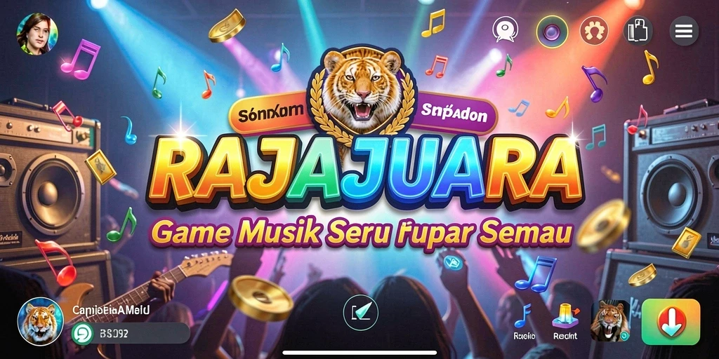 Tampilan menarik dari gameplay RAJAJUARA yang penuh musik.