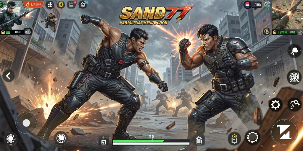 Gameplay seru SAND77 dengan aksi mendebarkan.
