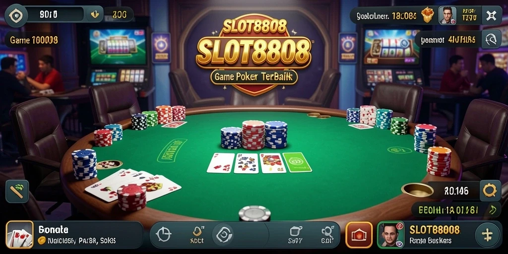 Tampilan gameplay menarik dari SLOT8808 dengan aksi poker yang seru.