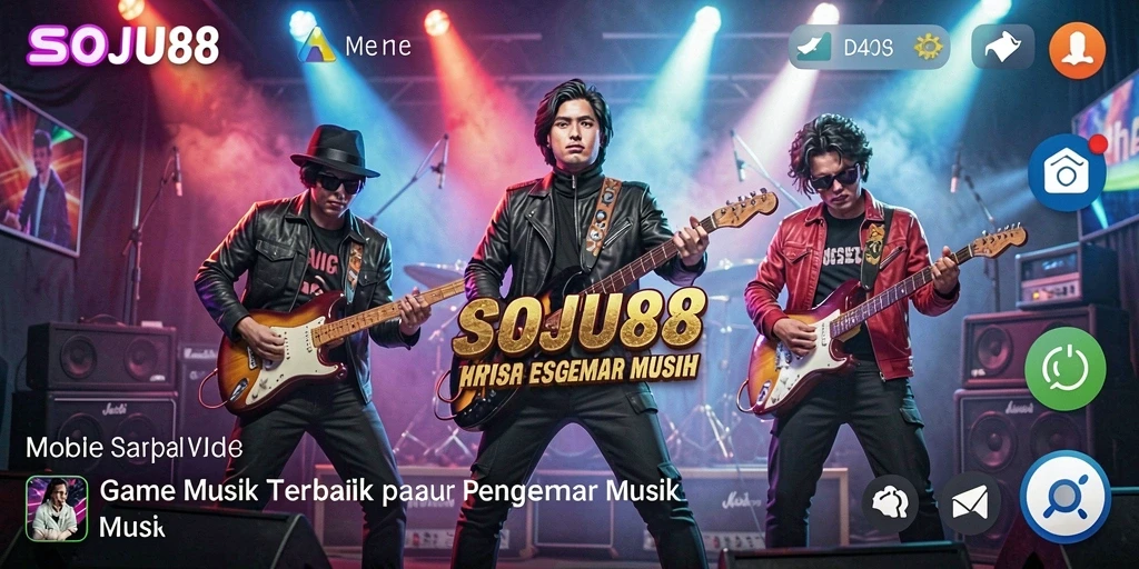 Tampilan screenshot utama SOJU88 menampilkan gameplay interaktif musik.