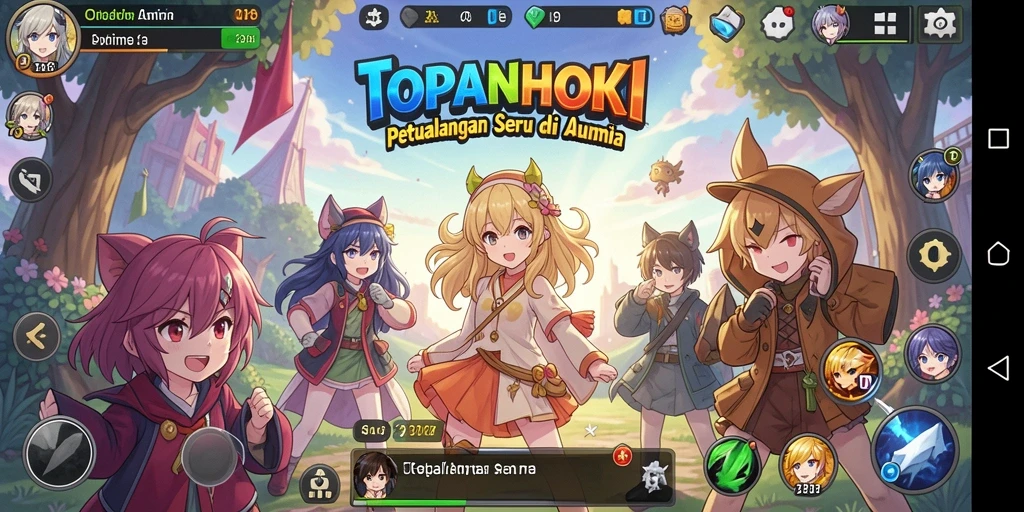 Screenshot gameplay TOPANHOKI menunjukkan aksi seru dalam dunia Anime.