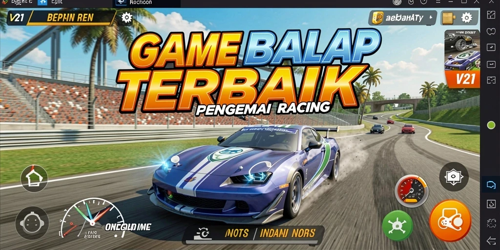 Tampilan gameplay Racing V21 yang mendebarkan dan menantang.