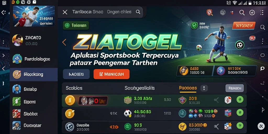Tampilan gameplay Sportsbook ZIATOGEL dengan taruhan real-time.